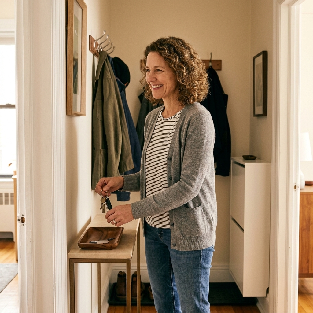 A Clutter-Free Entryway Drop Zone (No Mudroom Needed)