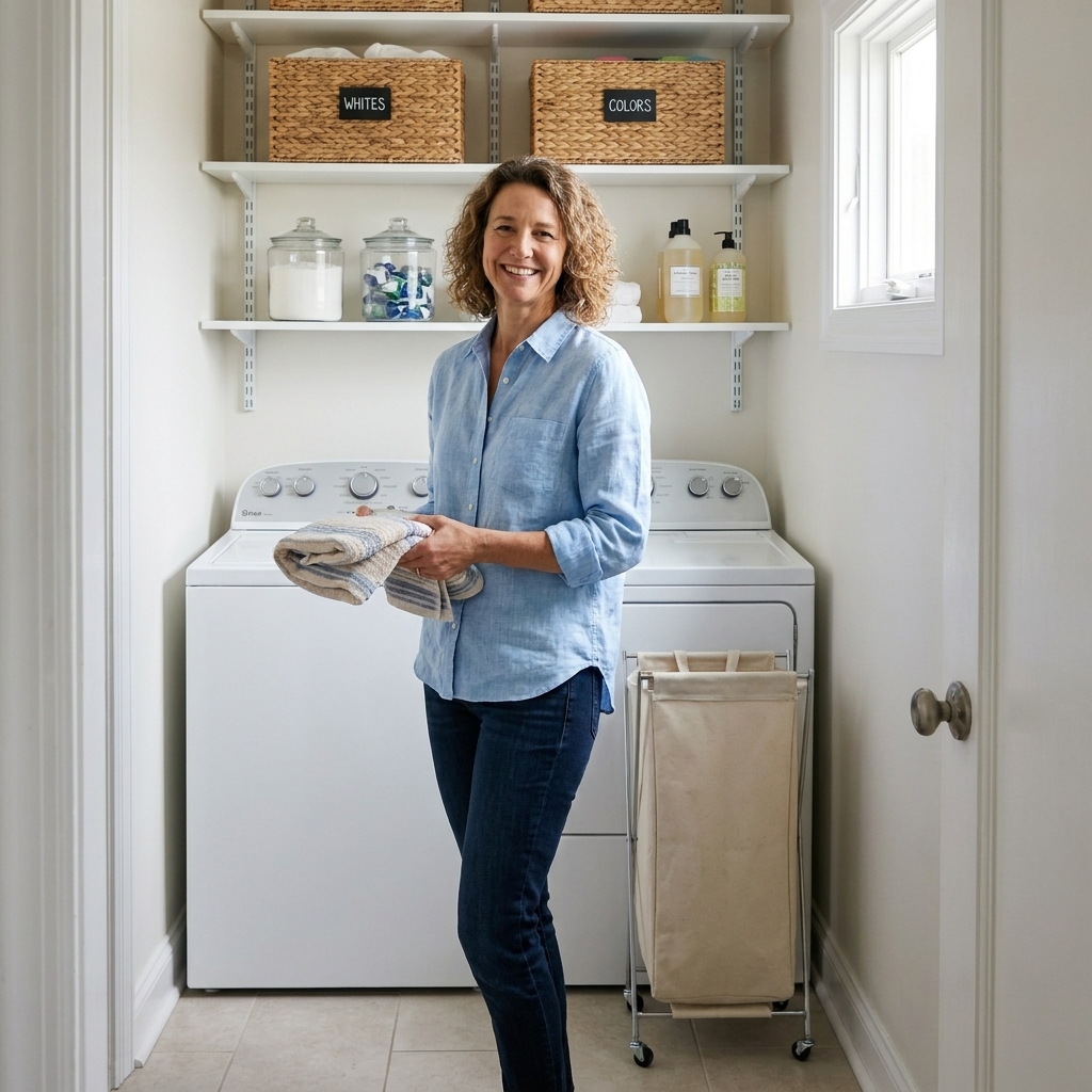 Small Laundry Room Organizing Ideas: Vertical Storage and Sorting Systems