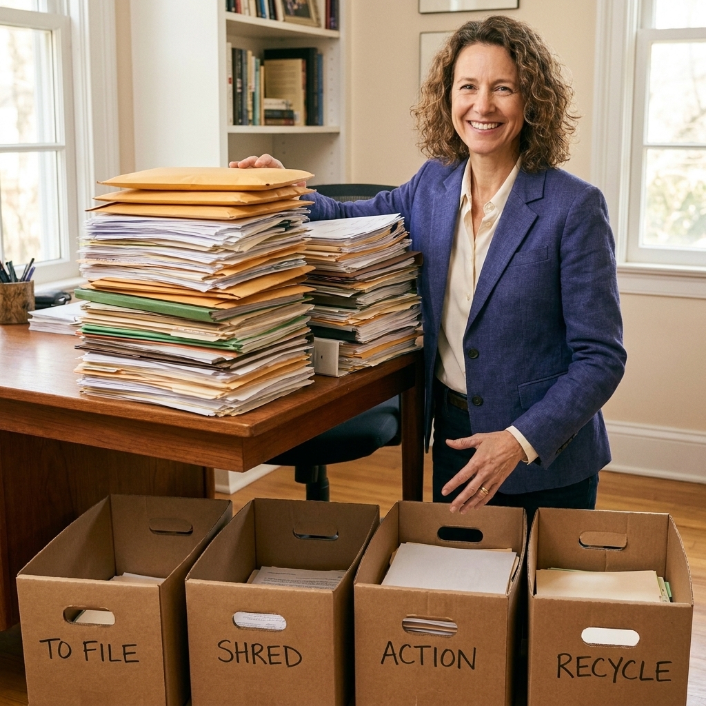 The 4-Box Method for Home Office Paperwork